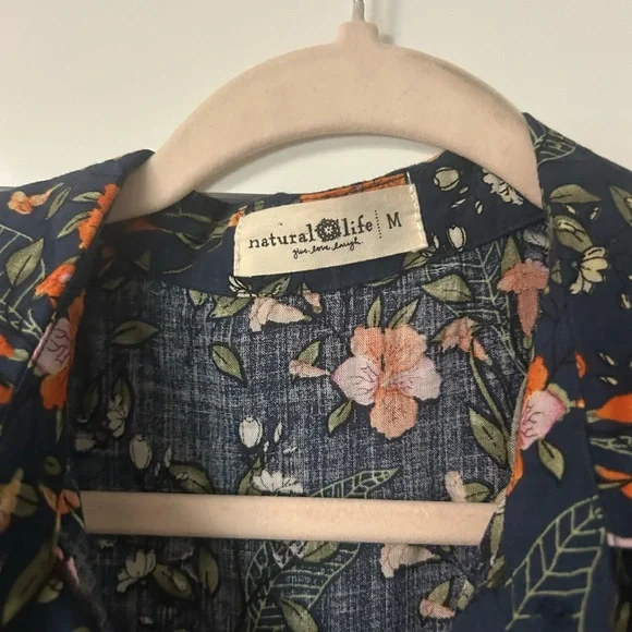 NATURAL LIFE Floral Navy and Orange Dress - Picture 2 of 3